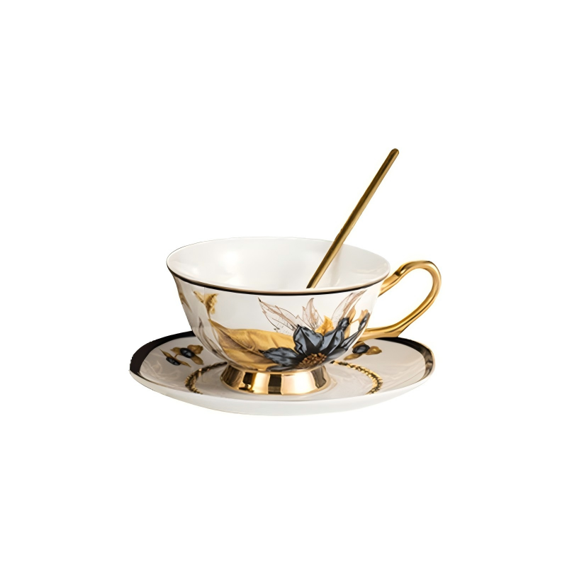 European style coffee cup and saucer set - Image 5