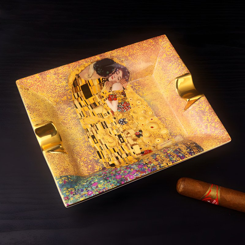 The Golden Phase | Gustav Klimt Fine Bone Porcelain Masterpiece Cigar Ashtray Collection - Image 3