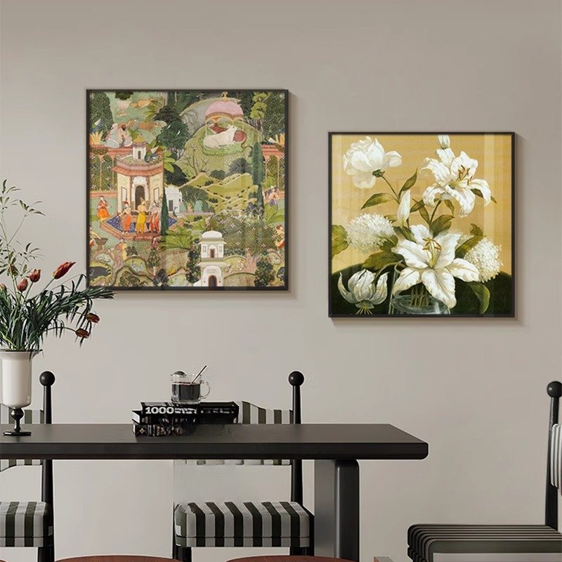 Ancient-style restaurant decorative painting, Melard niche art, new wall painting, American-style living room sofa background wall hanging - Image 2