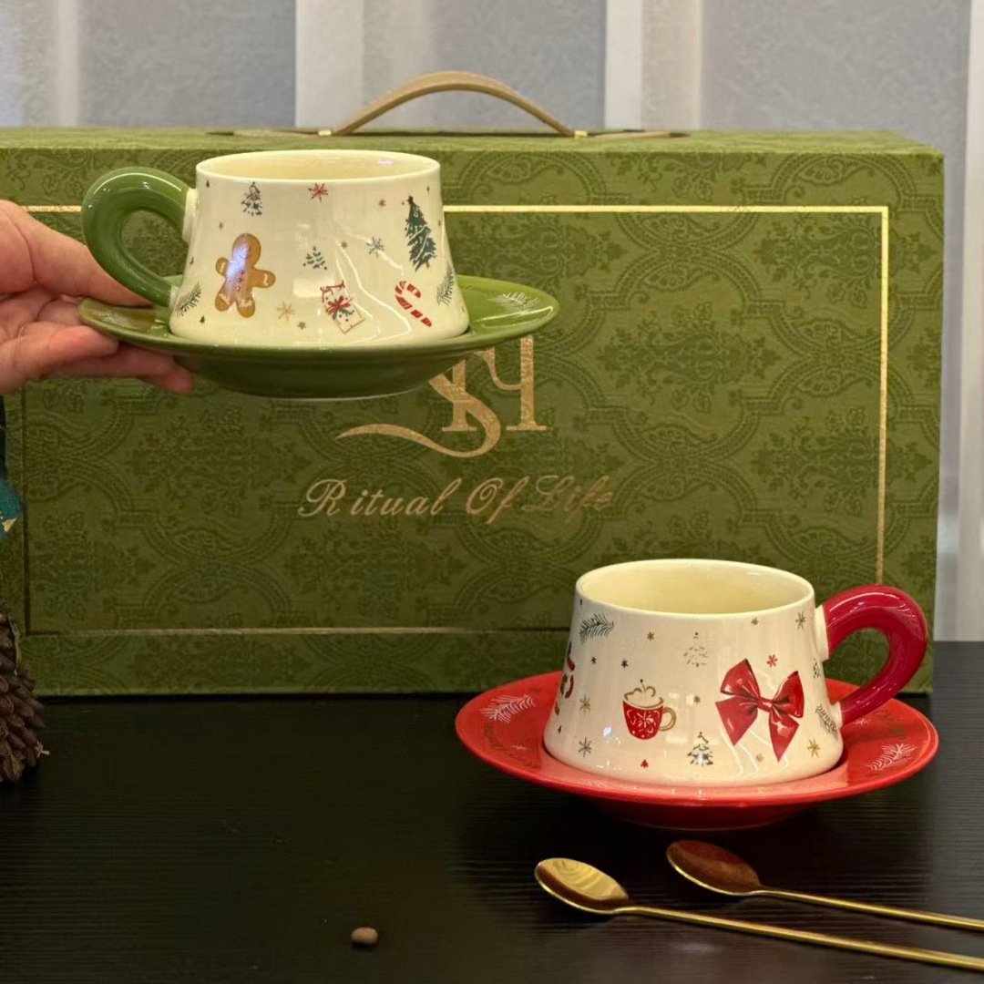 Christmas Wonderland Ceramic Cup & Saucer Gift Set - Image 2
