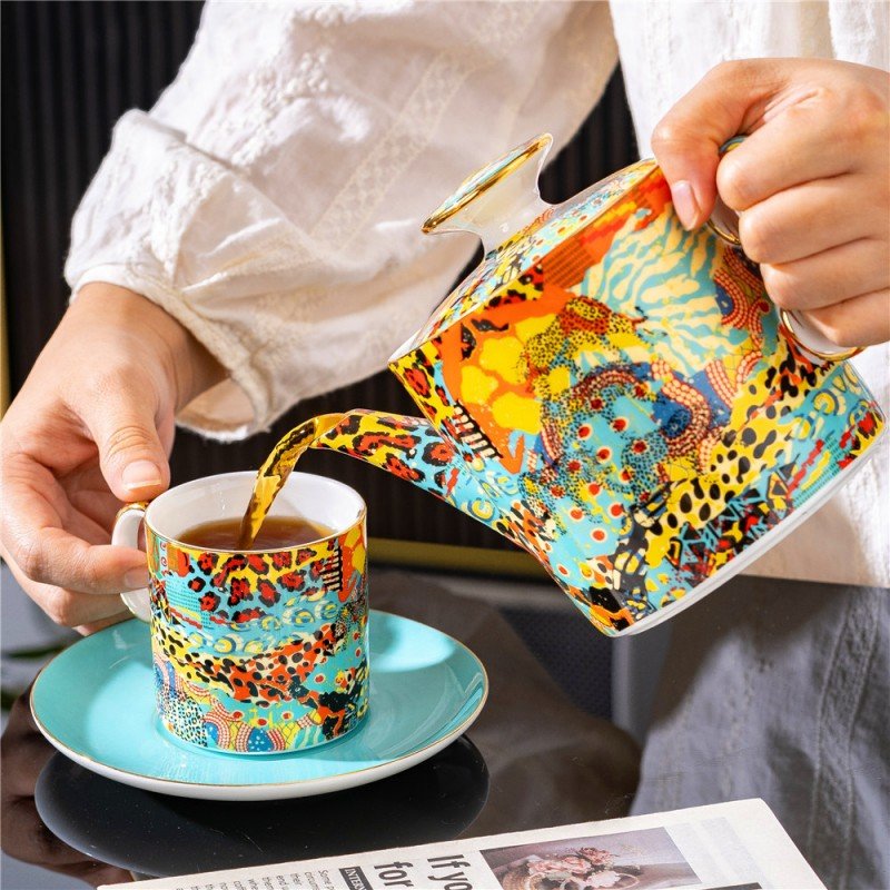 Avant-Garde Maximalist | Premium Wild Leopard Fine Bone China Tea & Coffee Service Set - Image 2