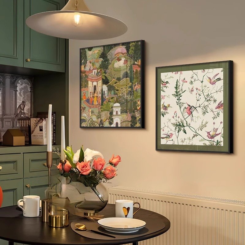 Ancient-style restaurant decorative painting, Melard niche art, new wall painting, American-style living room sofa background wall hanging - Image 3