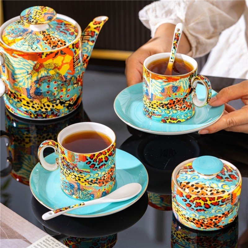 Avant-Garde Maximalist | Premium Wild Leopard Fine Bone China Tea & Coffee Service Set - Image 3