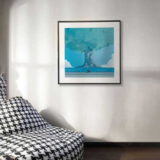 Minimalist decorative painting of red buildings, niche art for living room and bedroom wall - Image 4