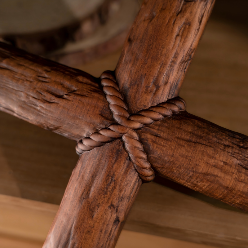 Handcrafted INRI Wood Cross Rope Carving Religious Home Decor Gift - Image 4