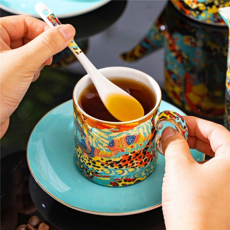 Avant-Garde Maximalist | Premium Wild Leopard Fine Bone China Tea & Coffee Service Set - Image 4