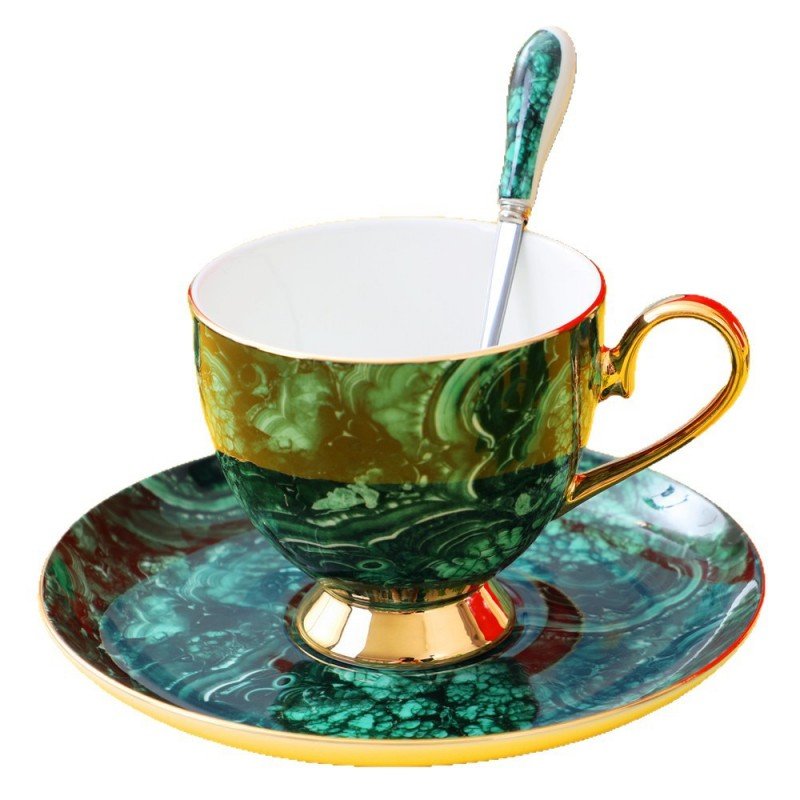 Imperial Emerald | Luxury Gold-Rimmed Bone China Place Setting - Royal Banquet Collection - Image 3