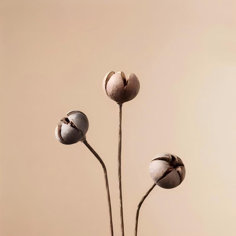 The Zen Ribbed Spindle Ceramic Vase & Dried Lotus Set | Elegant Wabi-Sabi Desktop Botanical Art - Image 6