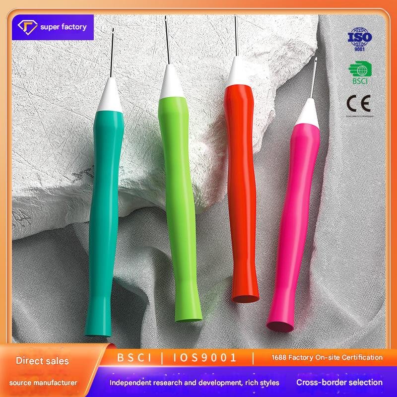 Color Ergonomic Anti-Slip Punch Needle, Thick Yarn Punch Needle Tool For DIY Embroidery Punch Craft - Image 2