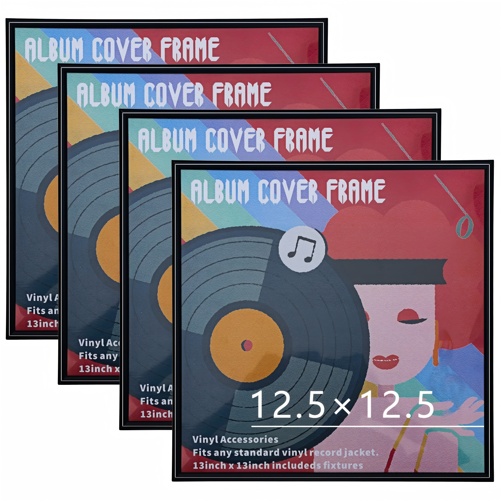 Square LP Album Cover Display Frame for Wall Mount Music Record Sleeve Art Decor - Image 4