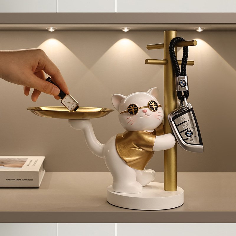 The Hype-Cat Valet Tray & Key Organizer Tree | Modern Lucky Cat Home Decor - Image 2