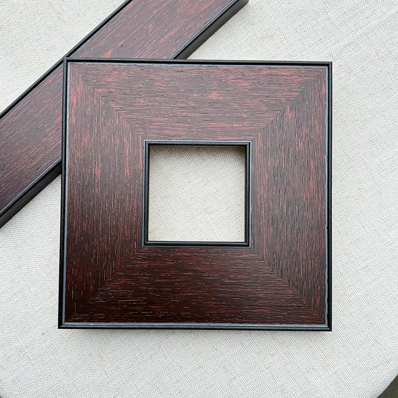Dark Walnut Multi-Layer Recessed Wood Picture Frame - Image 3