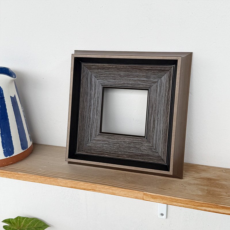 Dark Charcoal Multi-Layer Recessed Wood Picture Frame - Image 2