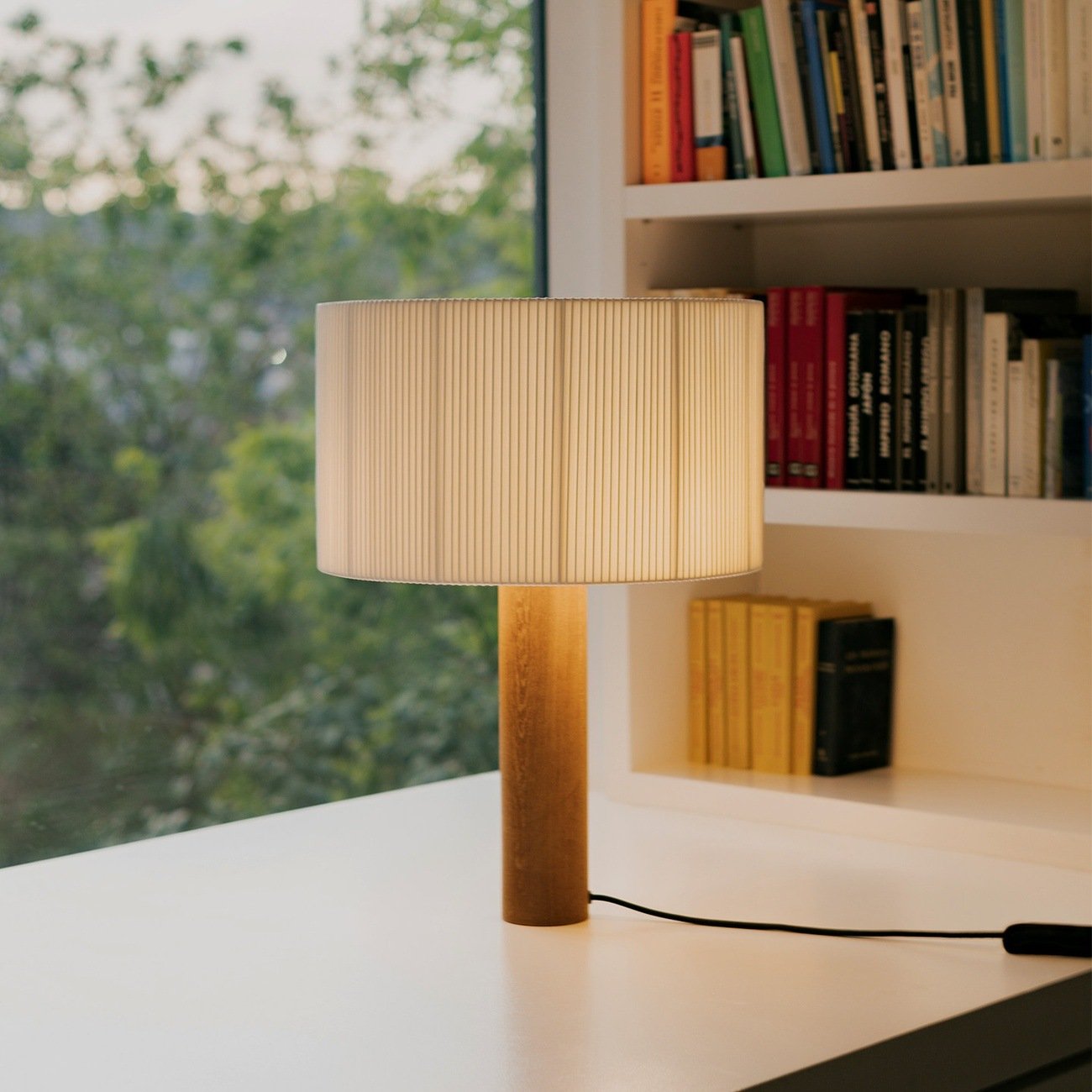 Nordic Minimalist Wooden LED Table Lamp with Fabric Shade – Wabi-Sabi Style Ambient Light for Living Room, Bedroom, or Bedside Decor - Image 2