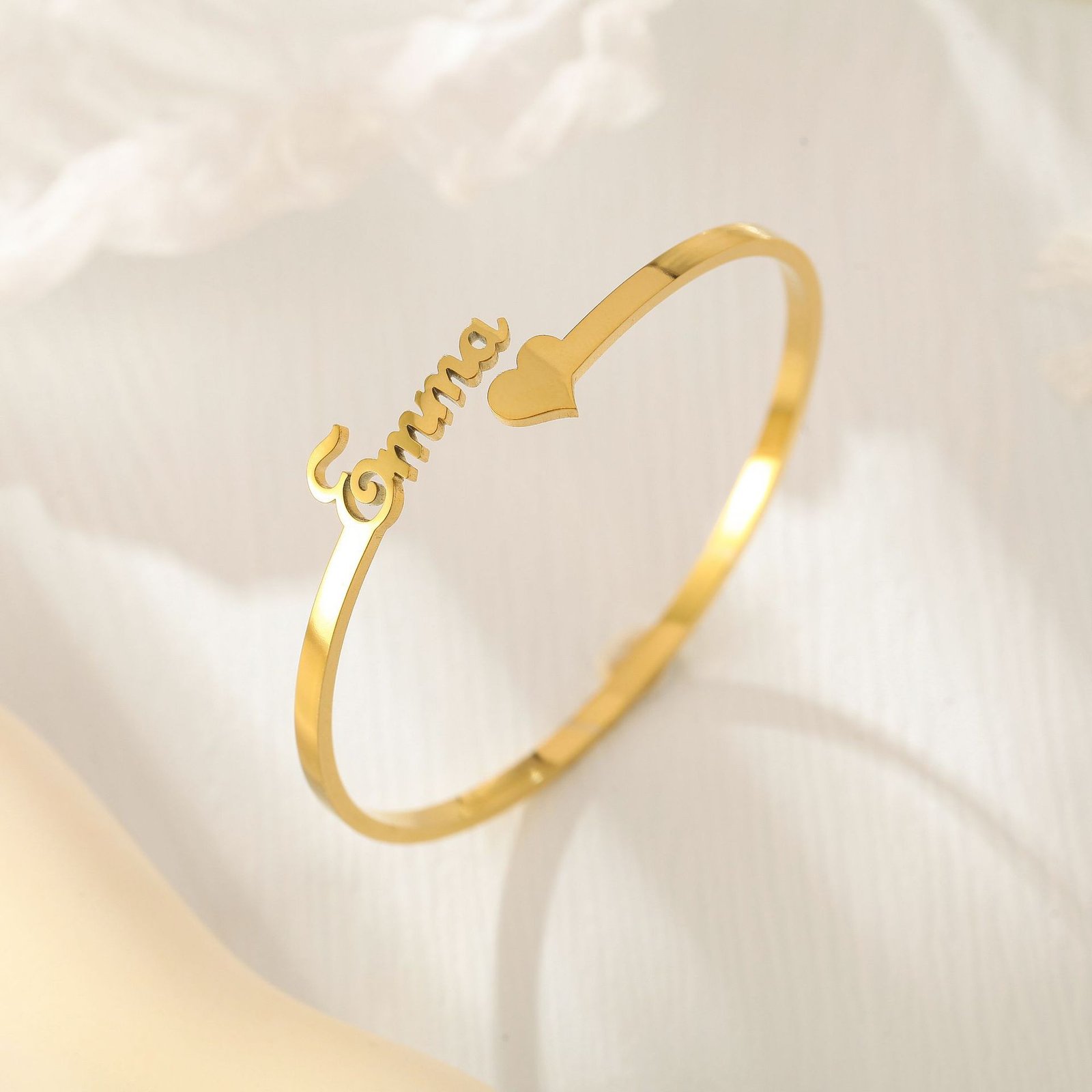 Personalized Cutout Script Name Open Bangle - Image 2