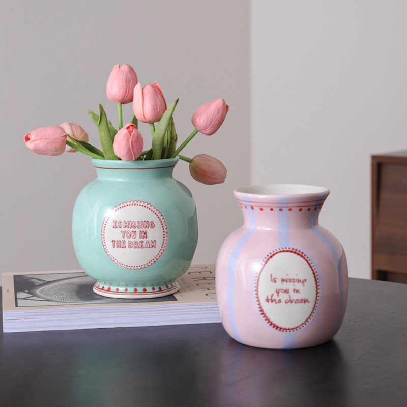 Whimsical "Dreamer's Poetry" Ceramic Vase Collection - Image 2