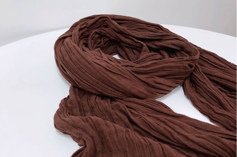 Earthbound Melodies: The Chestnut & Espresso Multi-Texture Scarf Collection - Image 26