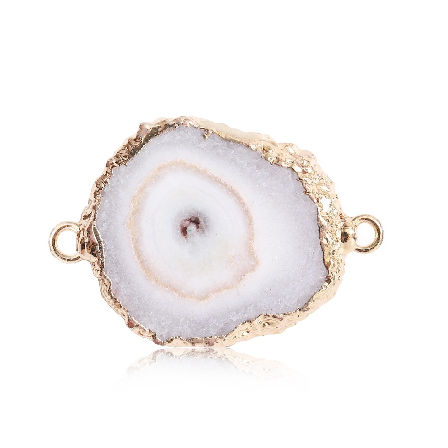 Natural Druzy Geode Agate Slice Connector Collection - Image 4
