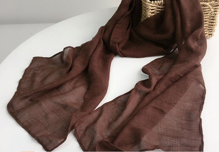 Earthbound Melodies: The Chestnut & Espresso Multi-Texture Scarf Collection - Image 24
