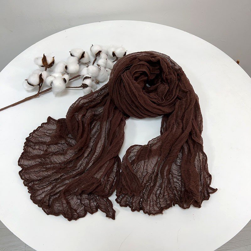 Earthbound Melodies: The Chestnut & Espresso Multi-Texture Scarf Collection - Image 18