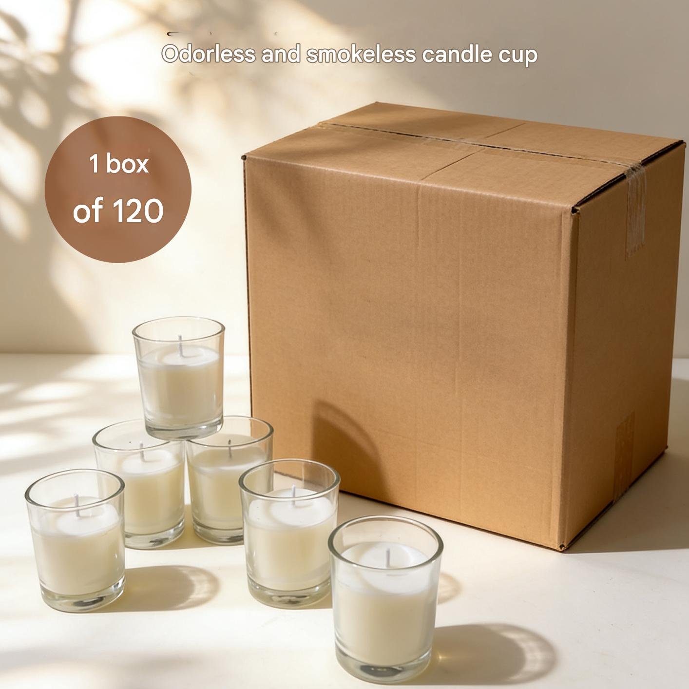Minimal Thick Straight Clear Glass Jar Scented Candle, Natural Smoke-Free Soy Home Aroma, Blank Custom Label DIY Candle Vessel - Image 3