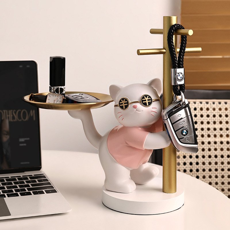 The Hype-Cat Valet Tray & Key Organizer Tree | Modern Lucky Cat Home Decor - Image 4