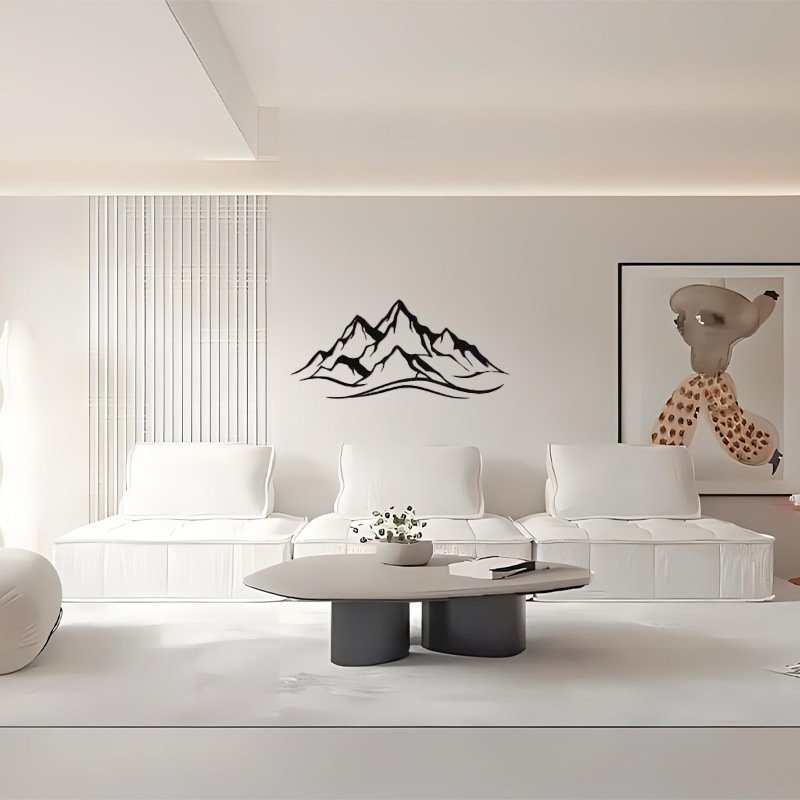 Minimalist Mountain Line Metal Wall Art - Image 2