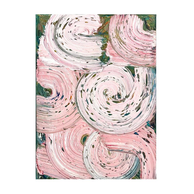 Petal Swirl: 100% Hand-Painted Kinetic Heavy Impasto Pink Abstract Canvas Art - Image 2