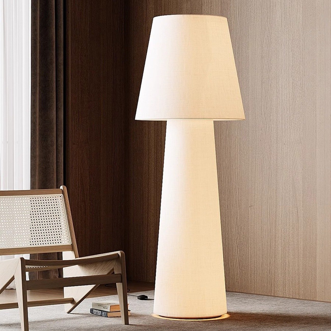Japanese Wabi-Sabi Style Floor Lamp – Artistic & Creative Ambient Standing Light for Living Room, Bedroom, or Study (Designer Fabric Lamp) - Image 3