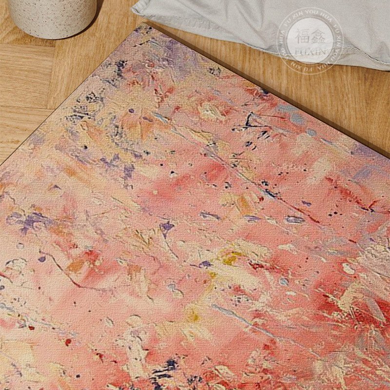Blush Expressionist Textured Abstract Canvas - Image 3