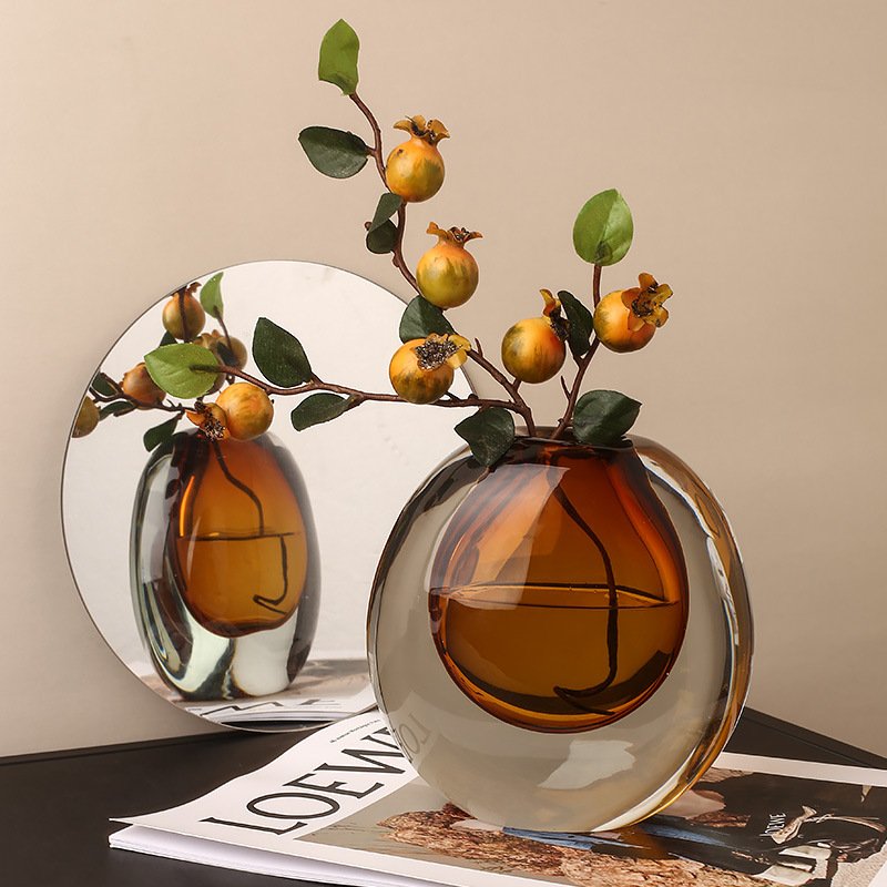 Premium Heavy-Base Suspended Bubble Glass Vase | Luxury Hand-Blown Double-Layer Art Vessel - Image 3