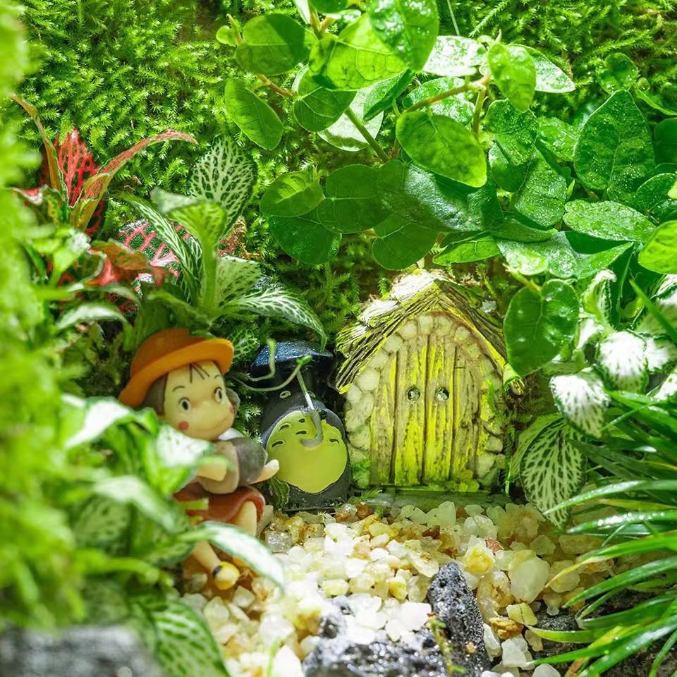 Anime Girl & Secret Door Fairy Tale Mini Forest Landscape - Image 2