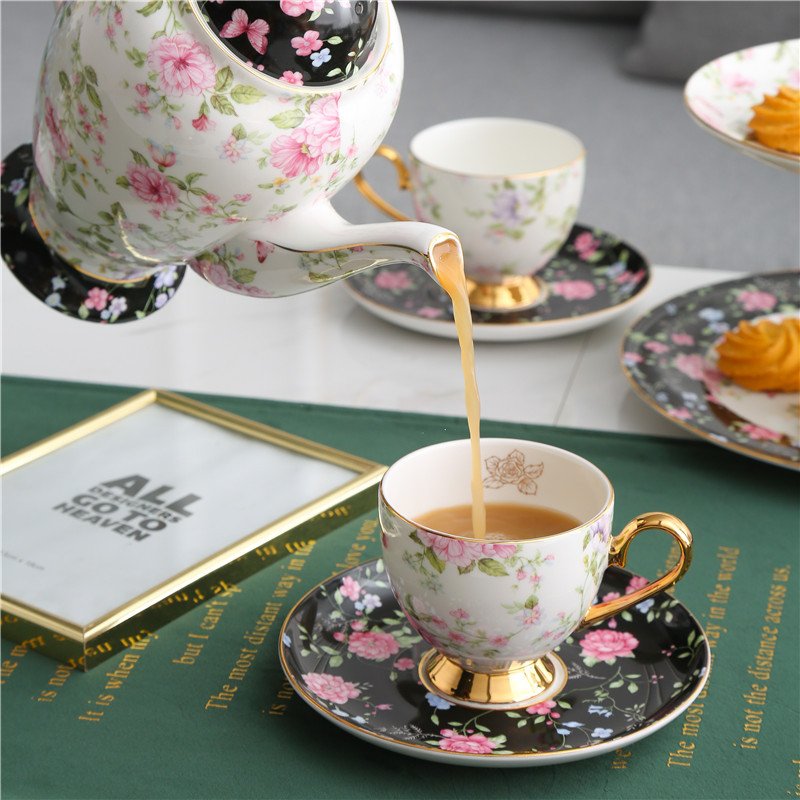 English Rose Charm Fine Bone China Tea Service | Whimsical Victorian Botanical Collection - Image 3