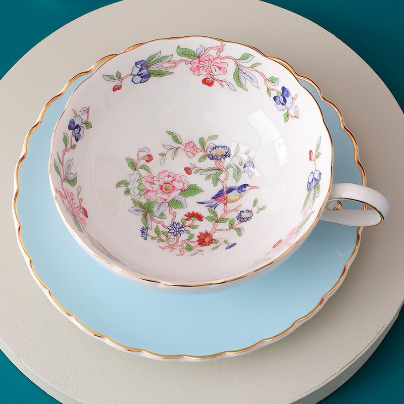 Pastel Blossom & Avian Fine Bone China Tea Collection | Scalloped Macaron Series - Image 3