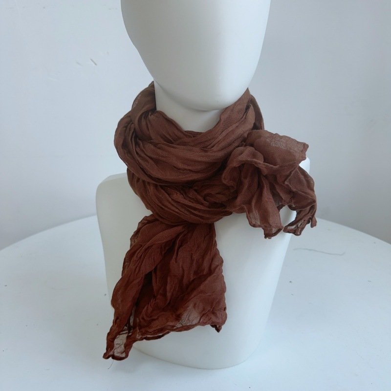 Earthbound Melodies: The Chestnut & Espresso Multi-Texture Scarf Collection - Image 10