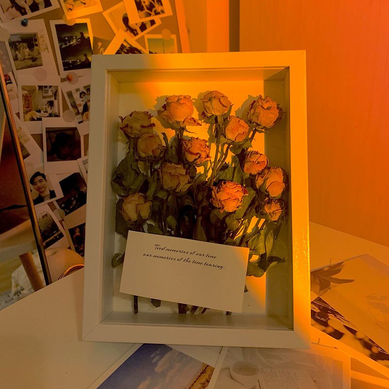 Handmade hollow three-dimensional specimen frame with shells, stones, plants, dried flowers, for collection, preservation, and display. - Image 3