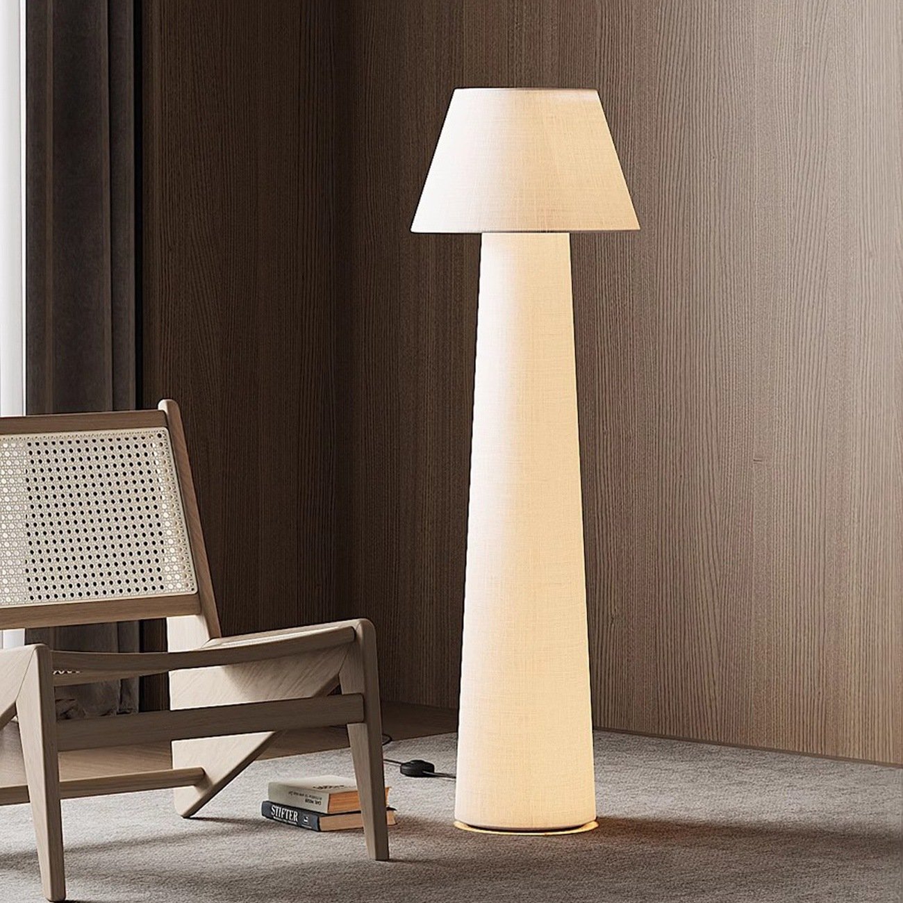 Japanese Wabi-Sabi Style Floor Lamp – Artistic & Creative Ambient Standing Light for Living Room, Bedroom, or Study (Designer Fabric Lamp) - Image 4