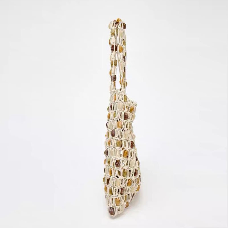 The Earth & Mesh Earthy Beaded Net Tote - Image 6