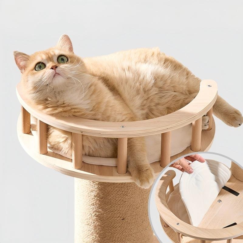 PetPalace Luxury Solid Wood Cat Tree Mansion - Image 4