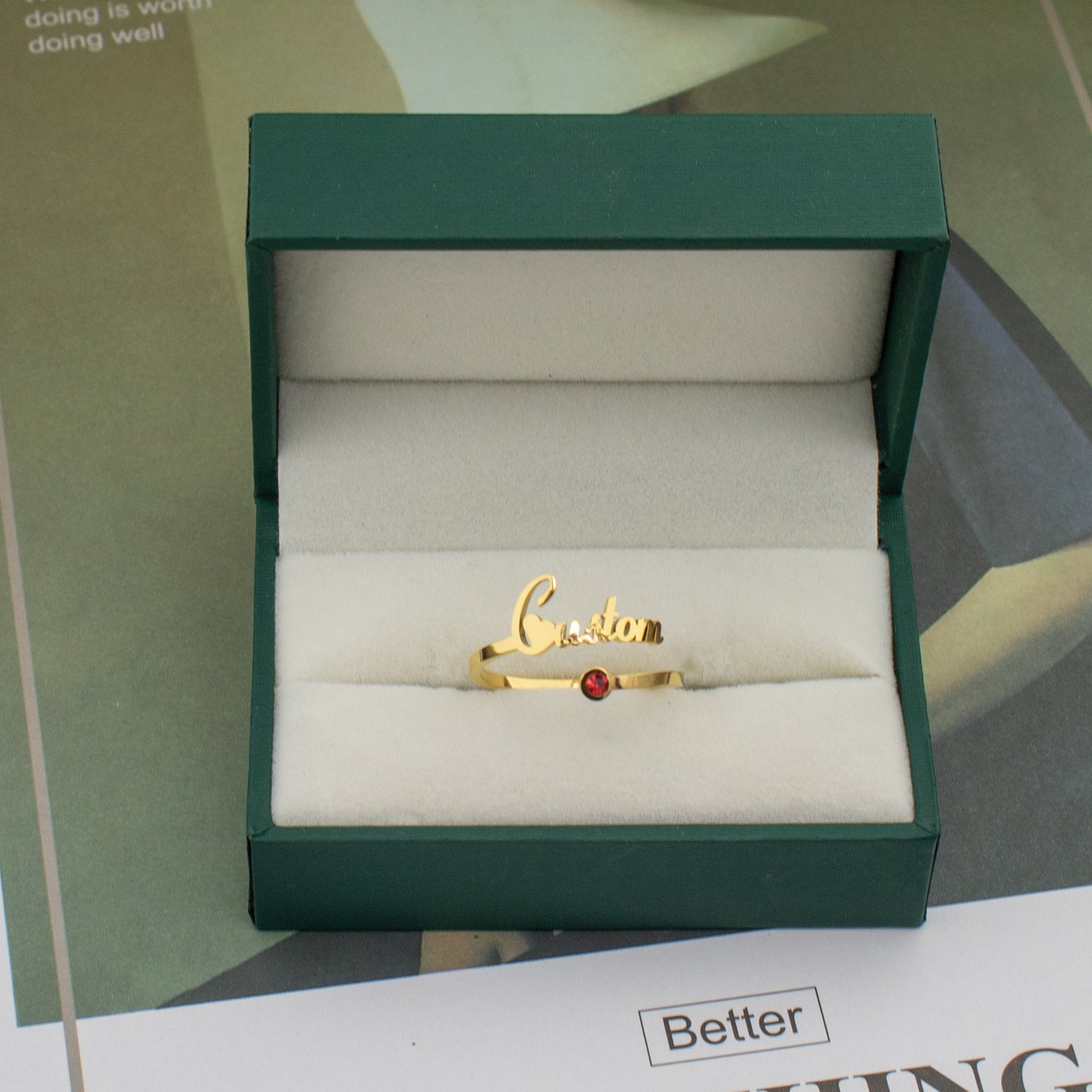 Birthstone Accent, Stainless Steel Custom Jewelry Gift for Women - Image 3