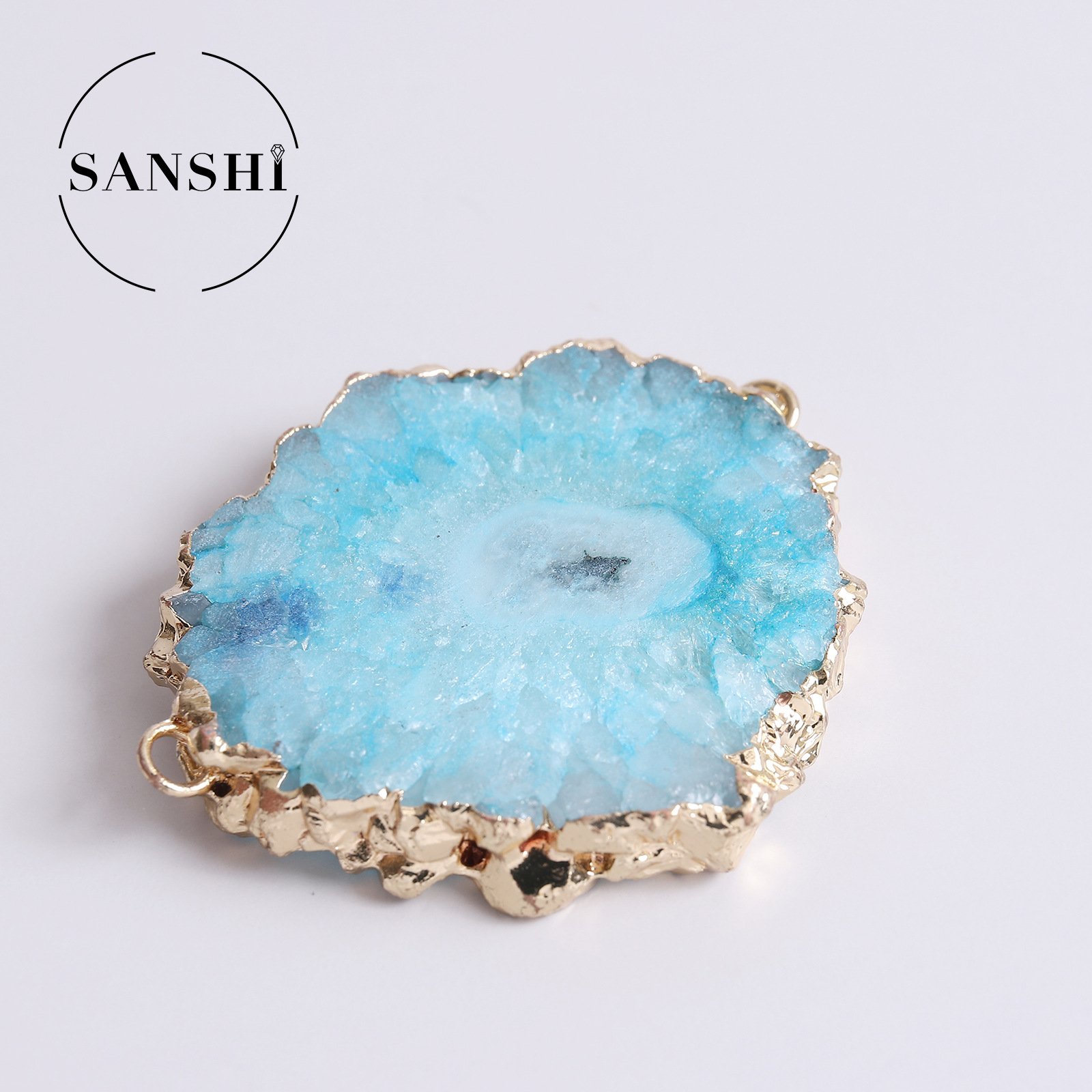 Natural Druzy Geode Agate Slice Connector Collection - Image 12