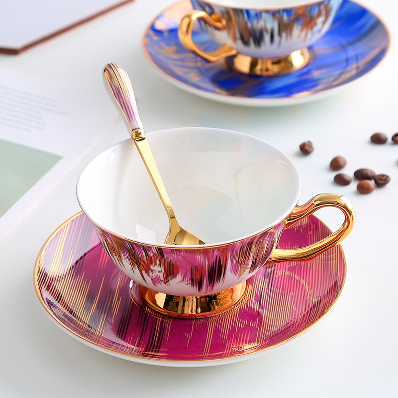 Aurora Splendor | Royal Classic Abstract Brushstroke Fine Bone China Collection - Image 4