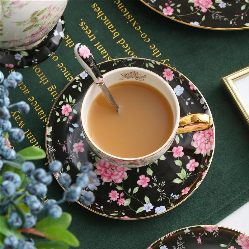 English Rose Charm Fine Bone China Tea Service | Whimsical Victorian Botanical Collection - Image 4