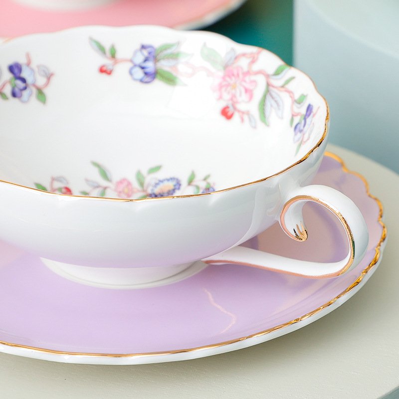 Pastel Blossom & Avian Fine Bone China Tea Collection | Scalloped Macaron Series - Image 4