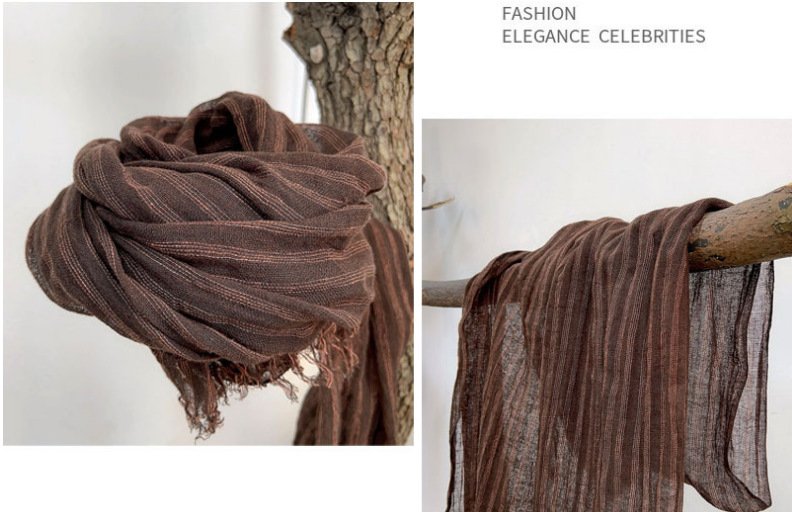 Earthbound Melodies: The Chestnut & Espresso Multi-Texture Scarf Collection - Image 4