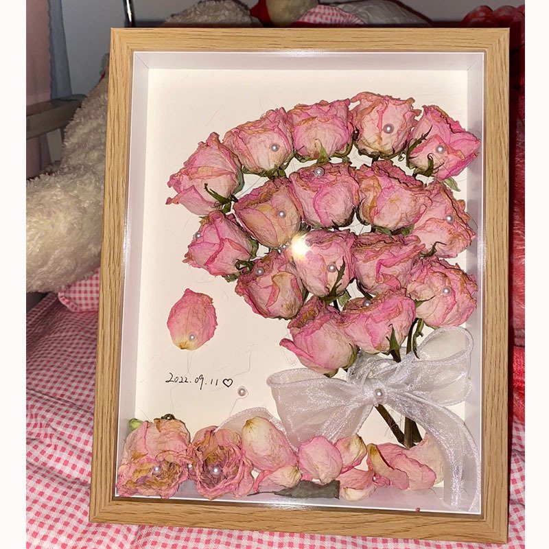 Handmade hollow three-dimensional specimen frame with shells, stones, plants, dried flowers, for collection, preservation, and display. - Image 4
