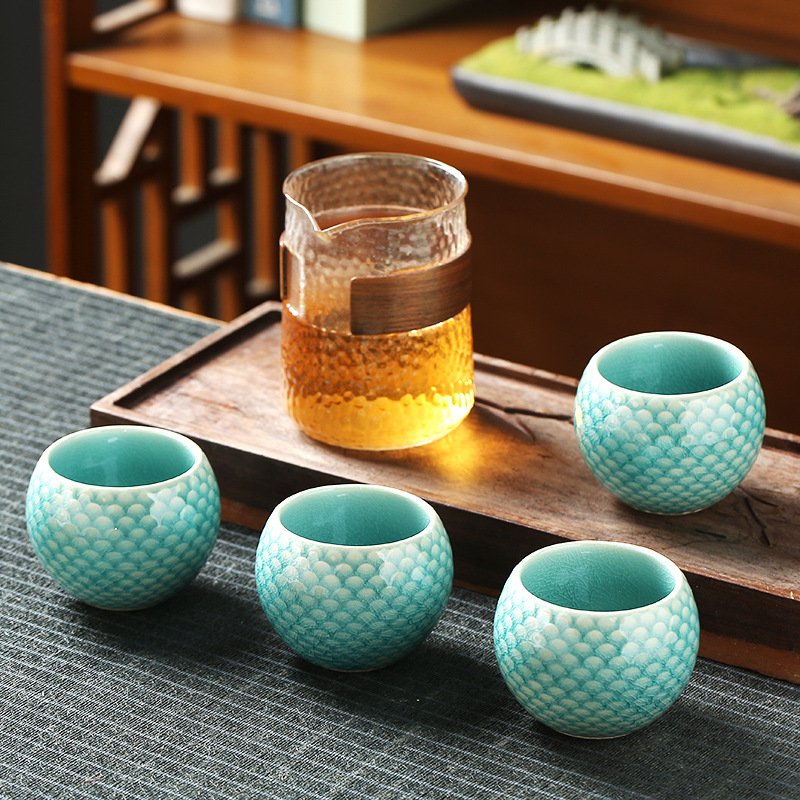 Handmade Coarse Clay Side-Handle Teapot Set - Image 5