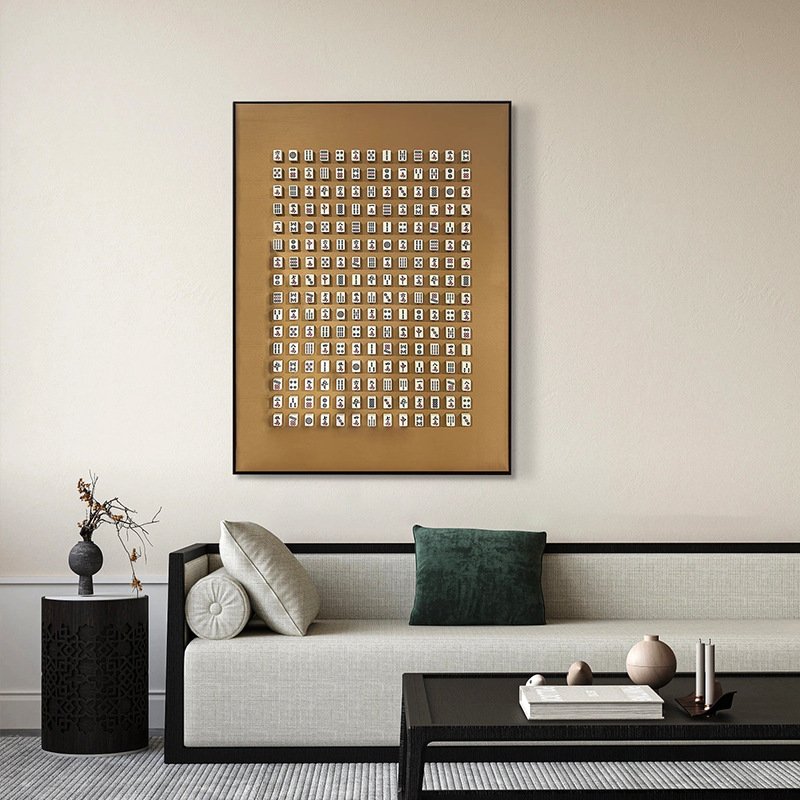 Chinese Culture 3D Mahjong Matrix Resin Craft Framed Wall Art Decor - Image 4