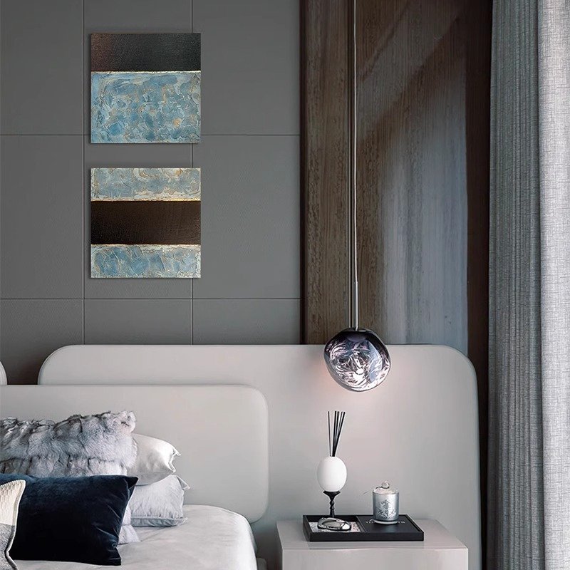 Hand-Painted Gold Leaf Plaster Mineral Textured Wabi-Sabi Abstract Canvas Wall Art - Image 4