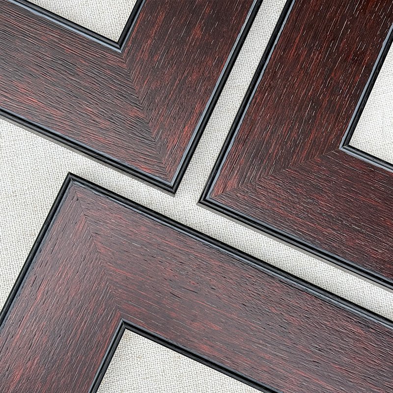 Dark Walnut Multi-Layer Recessed Wood Picture Frame - Image 4